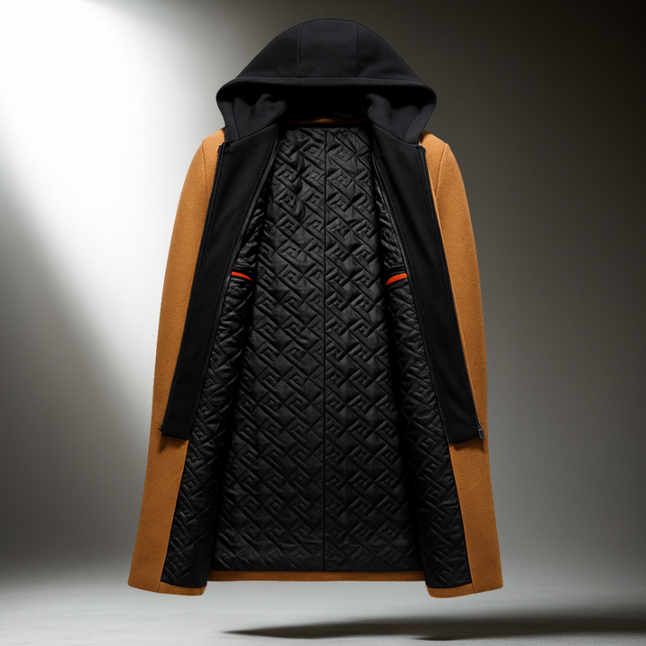 Men's Wool Blend Overcoat – Hooded Insert City Coat – view 4