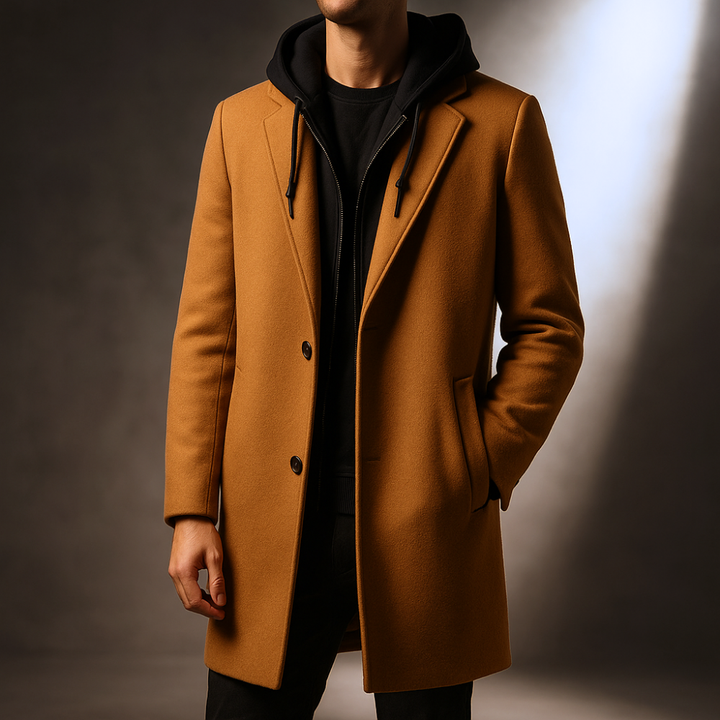 Men's Wool Blend Overcoat – Hooded Insert City Coat
