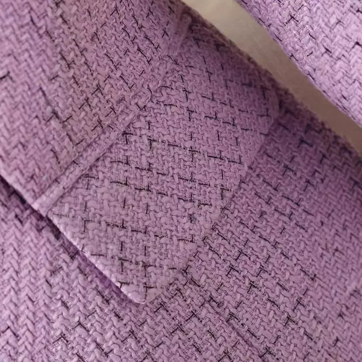 Women's Bouclé Blazer – Tailored Single-Button Office Layer – view 3