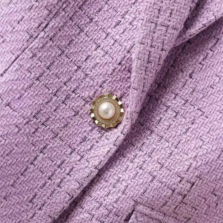Women's Bouclé Blazer – Tailored Single-Button Office Layer – view 4