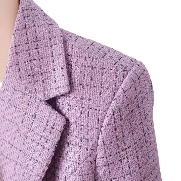 Women's Bouclé Blazer – Tailored Single-Button Office Layer – view 5