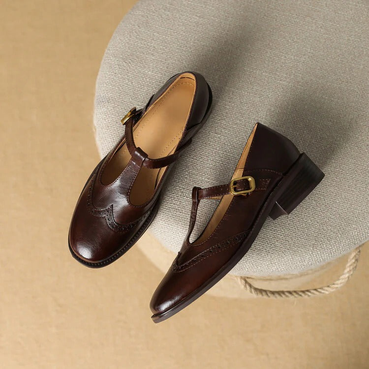 Women's Ruelle Leather Mary Jane Heels - Timeless Everyday Elegance