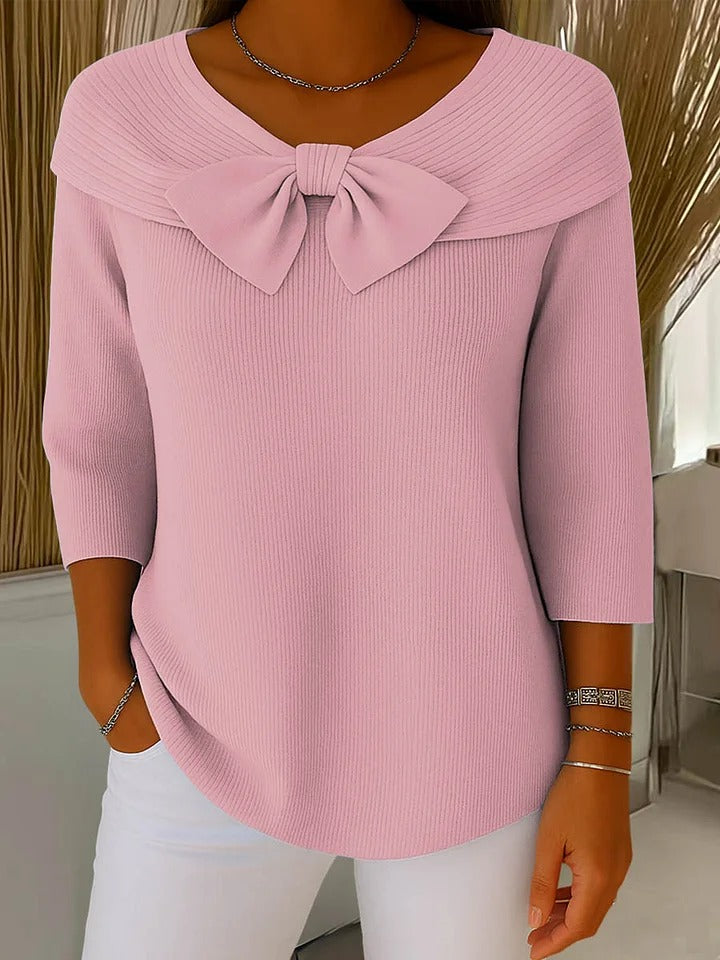 Women's Neeko Elegant Bow Sweater - Cozy & Chic for Any Occasion