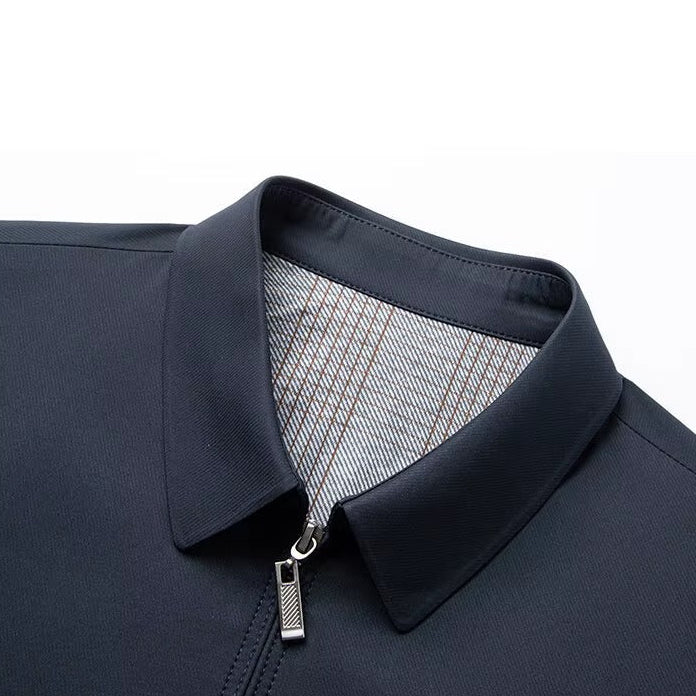 Men's Canvas Zip Jacket – Tailored Structured Casual Coat – view 10