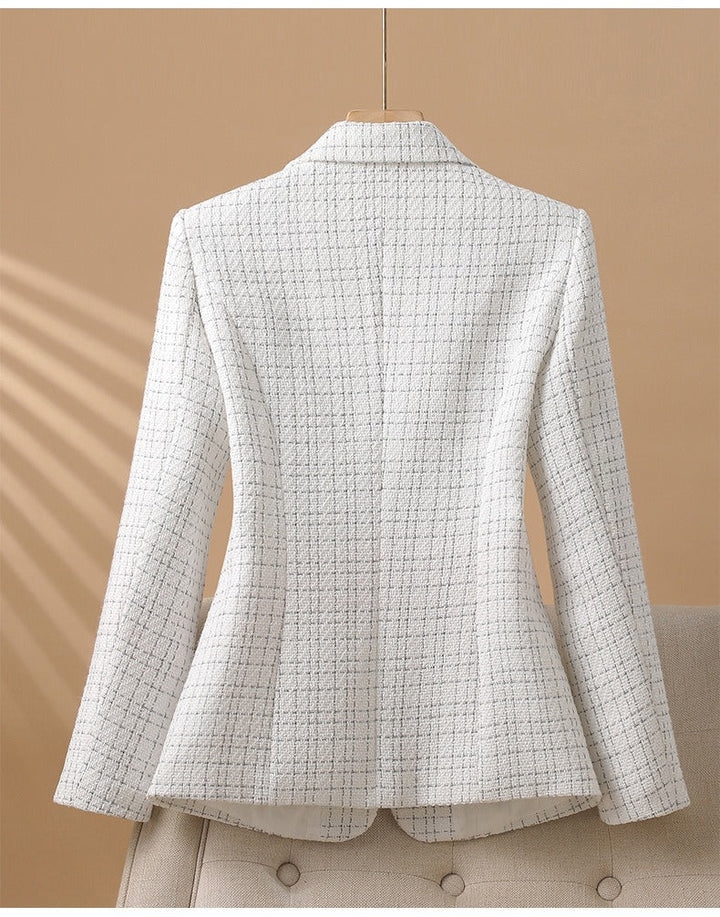 Women's Bouclé Blazer – Tailored Single-Button Office Layer – view 6