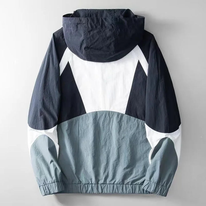 Men's Lightweight Windbreaker Jacket – Water-Resistant Colour-Block – view 2