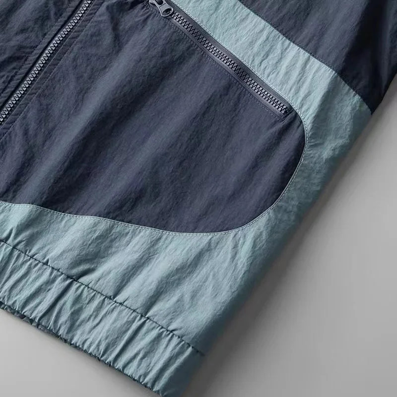 Men's Lightweight Windbreaker Jacket – Water-Resistant Colour-Block – view 3