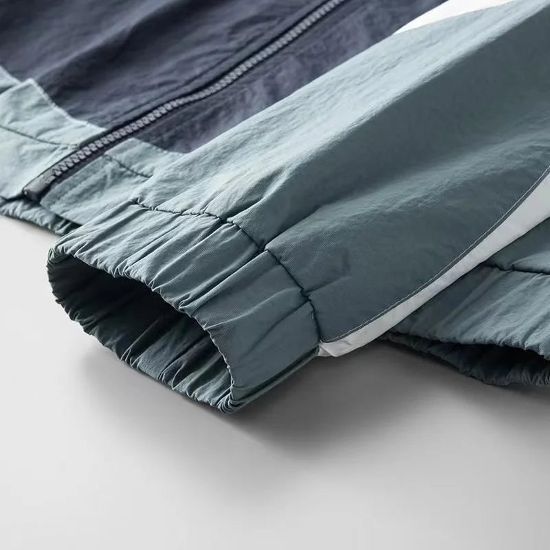 Men's Lightweight Windbreaker Jacket – Water-Resistant Colour-Block – view 4