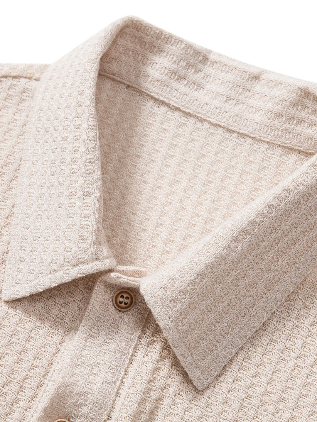 Men's Waffle Knit Polo Shirt – Textured Cotton Smart Casual – view 6