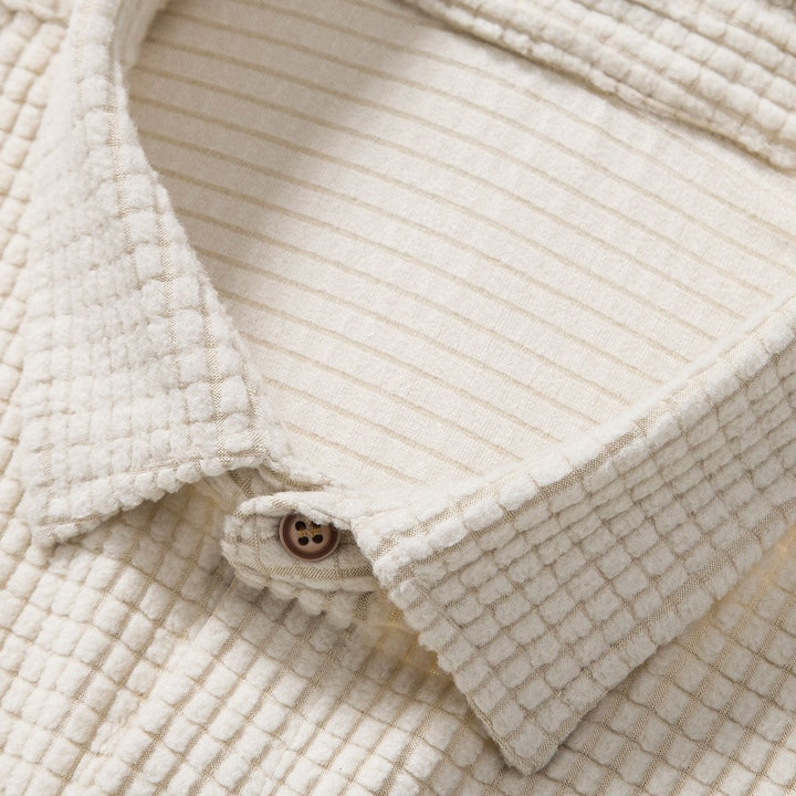 Men's Waffle Knit Lounge Set – Soft Polo Collar Co-ord – view 8