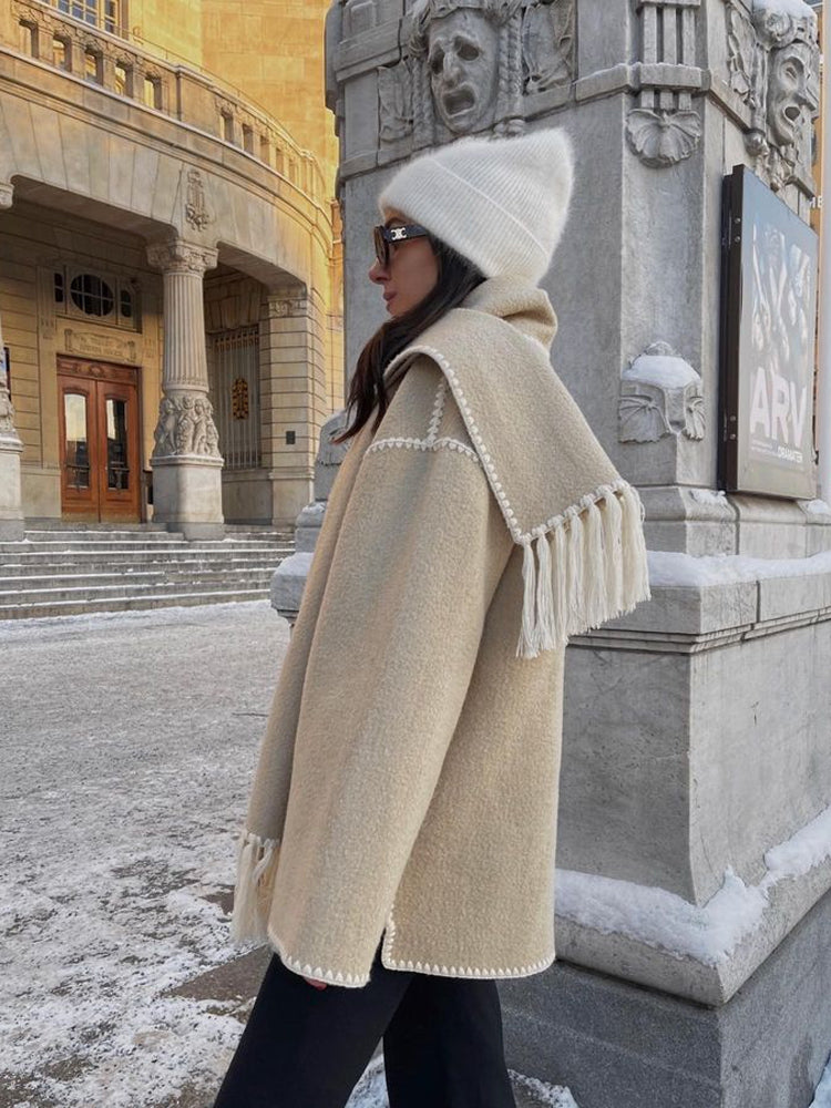Women's 2-in-1 Scarf Coat – Plush Tailored Winter Elegance – view 7