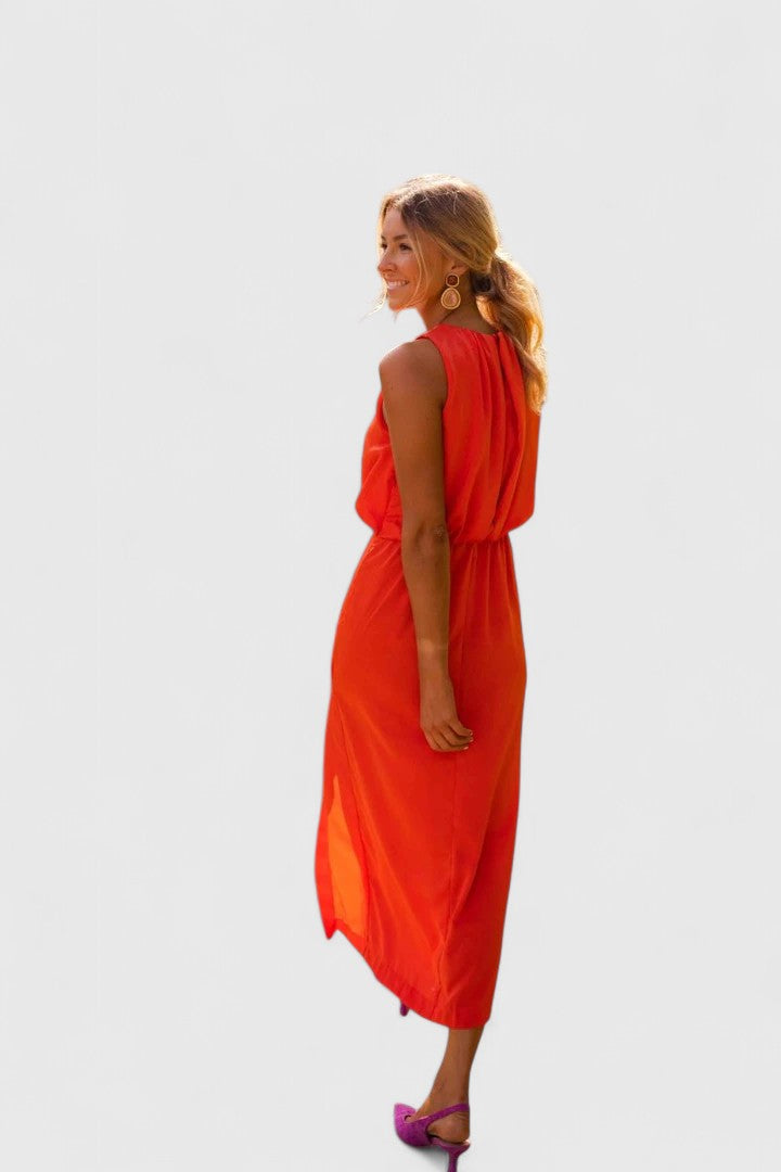 Women's Comfortable Midi Dress - Effortless Summer Elegance