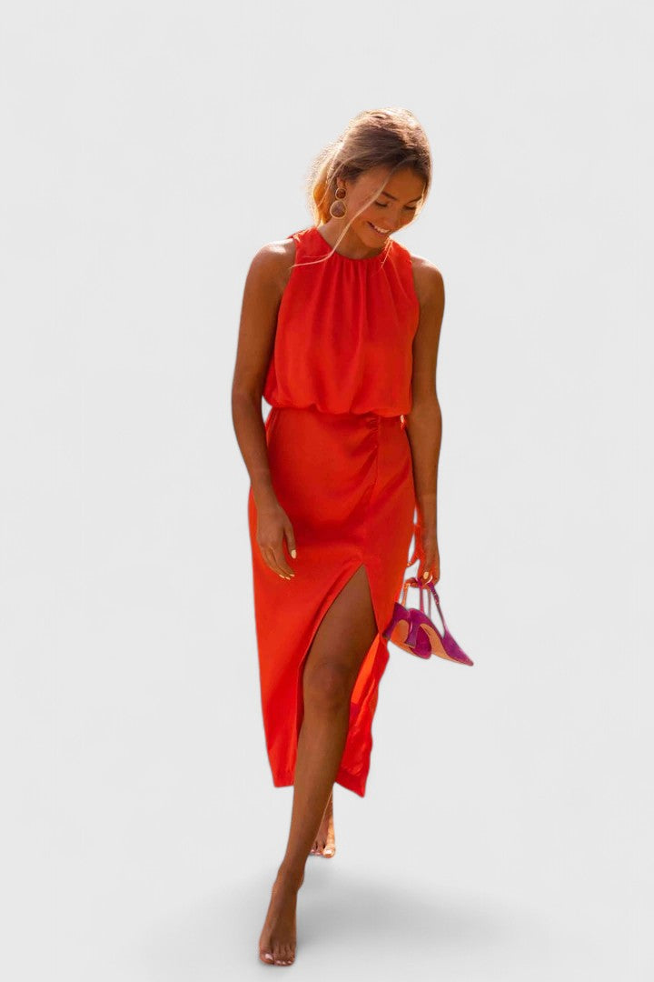 Women's Comfortable Midi Dress - Effortless Summer Elegance
