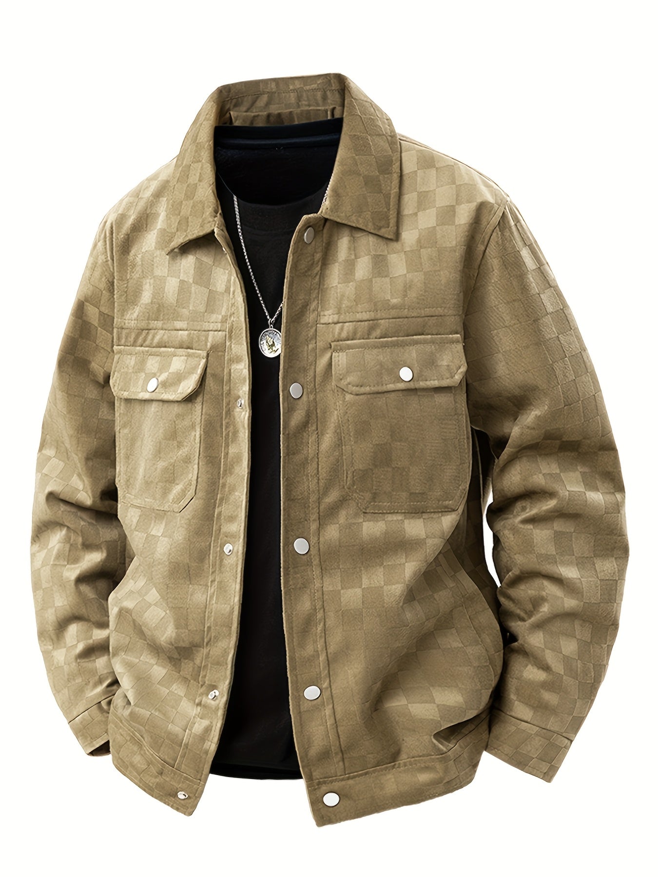 Men's Suede Checkerboard Jacket – Lined Smart-Casual Layer – view 6