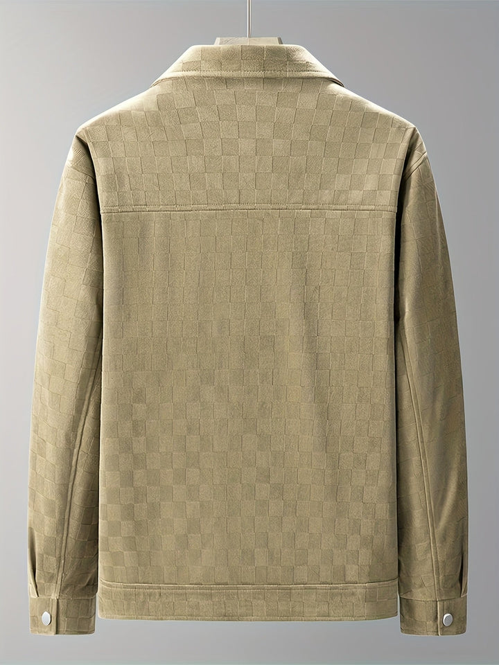 Men's Suede Checkerboard Jacket – Lined Smart-Casual Layer – view 8
