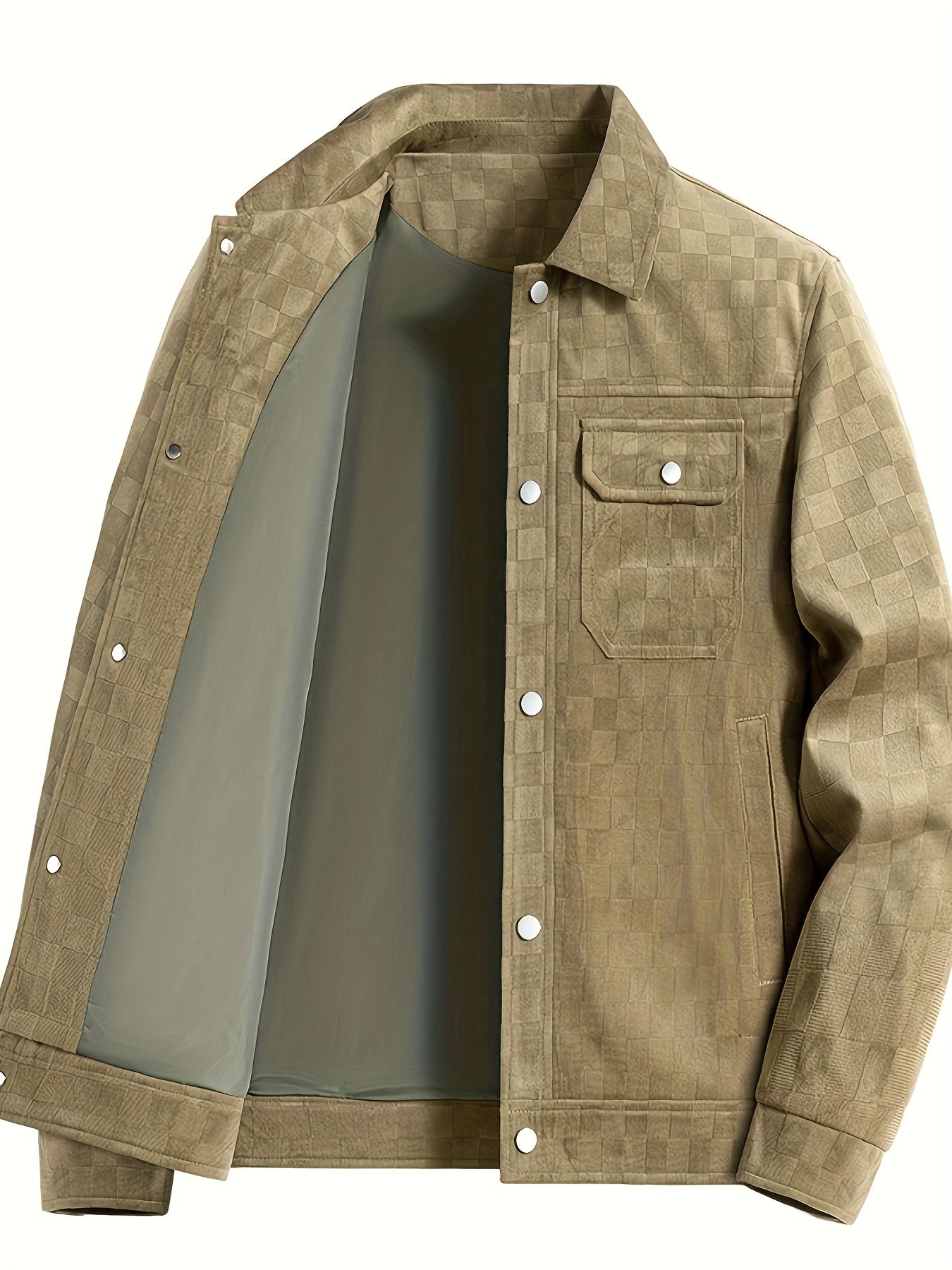 Men's Suede Checkerboard Jacket – Lined Smart-Casual Layer – view 9