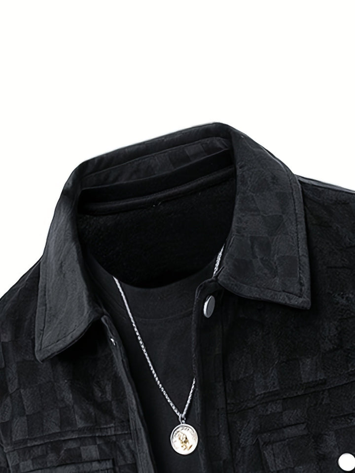 Men's Suede Checkerboard Jacket – Lined Smart-Casual Layer – view 4
