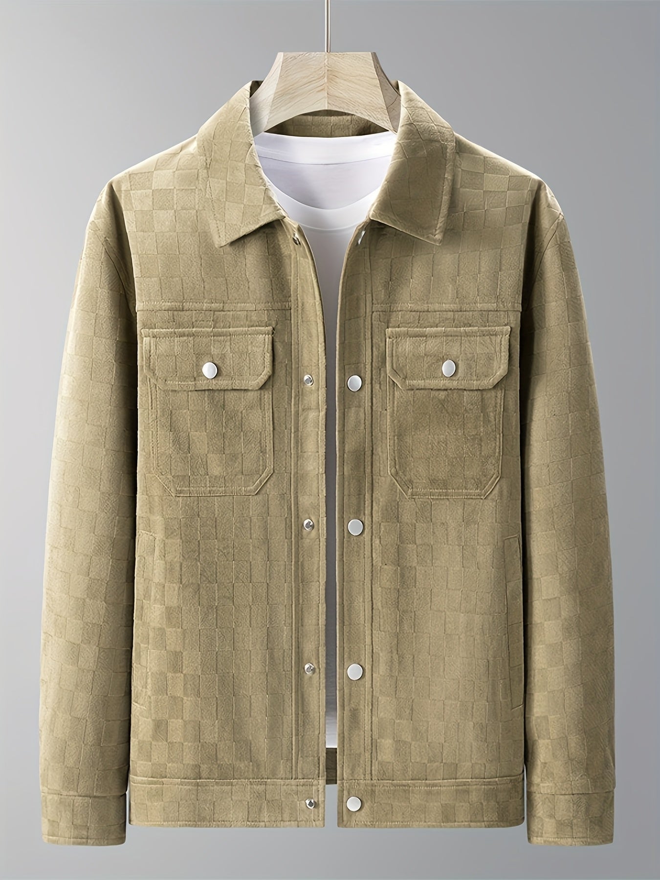 Men's Suede Checkerboard Jacket – Lined Smart-Casual Layer – view 7