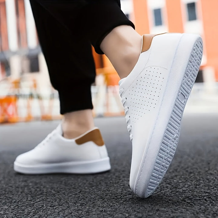 Men's Perforated Court Trainers – Minimalist Everyday Sneakers – view 3