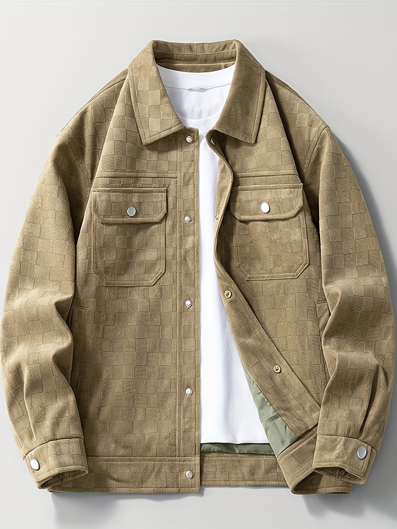Men's Suede Checkerboard Jacket – Lined Smart-Casual Layer – view 10