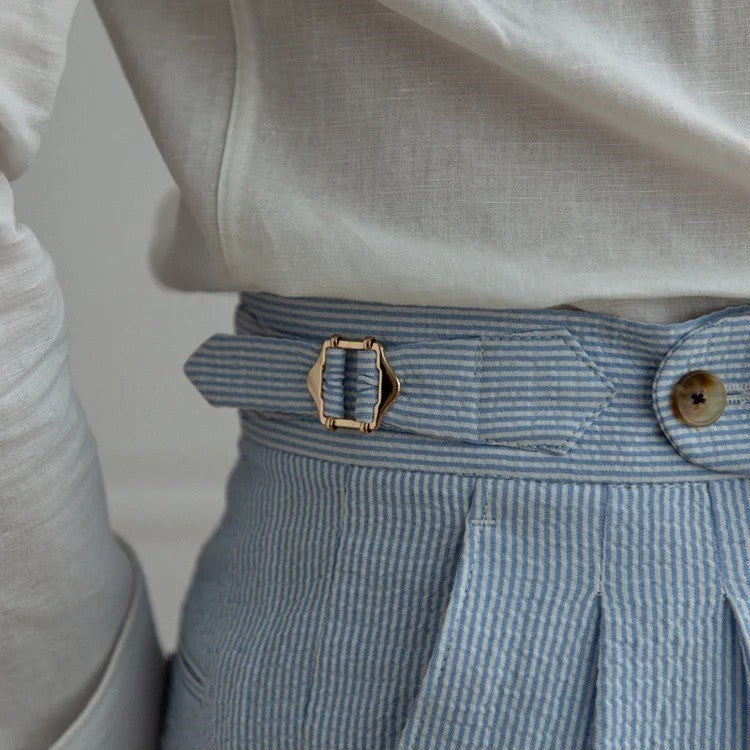 Men's Seersucker Ghurkha Trousers – Tailored Vintage Style – view 2