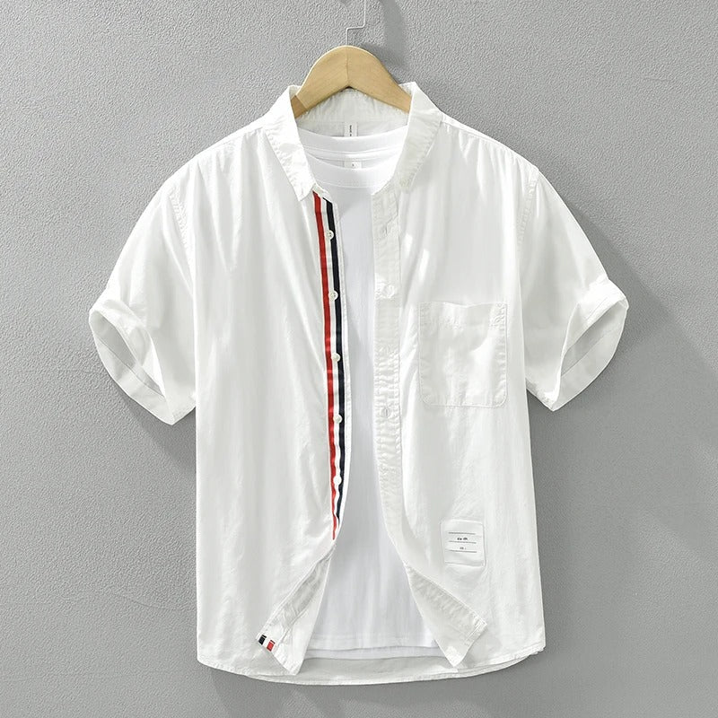 Men's Cotton Button-Down Shirt – Smart Casual Classic Style