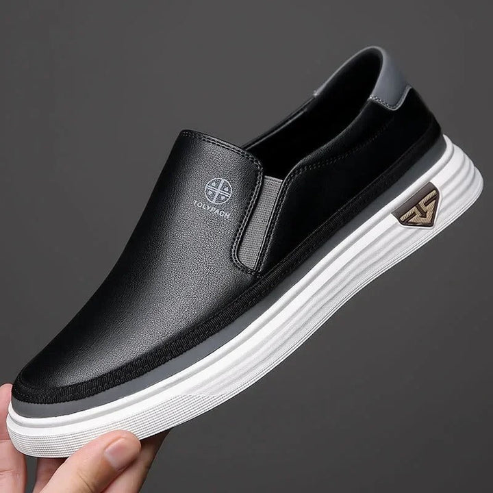 Men's Leather Slip-On Trainers – Cushioned Everyday Comfort