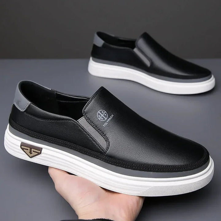 Men's Leather Slip-On Dress Shoes - Effortless Style from Day to Night