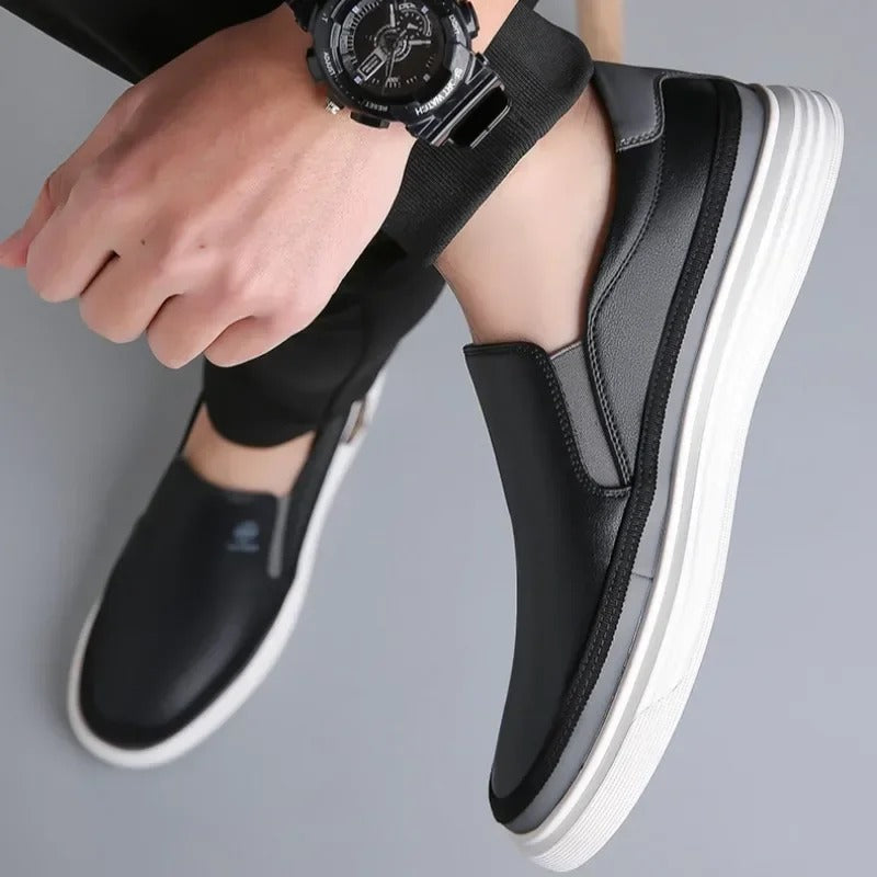 Men's Leather Slip-On Trainers – Cushioned Everyday Comfort – view 3