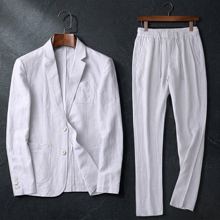 Men's Linen Cotton Suit – Relaxed Two-Piece for Summer Weddings