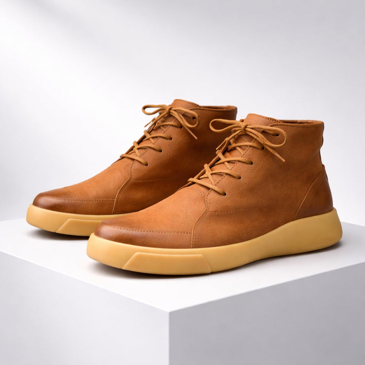 Men's Leather Chukka Boots – Cushioned Ankle Boots for Everyday Wear