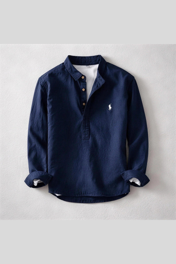 Men's Washed Linen Shirt – Tailored Long-Sleeve Summer Shirt