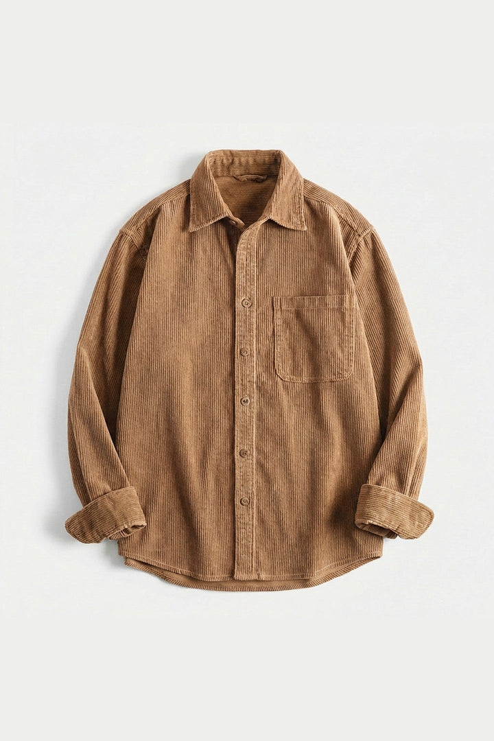 Men's Corduroy Overshirt – Soft Cotton Cord Shacket for Layering
