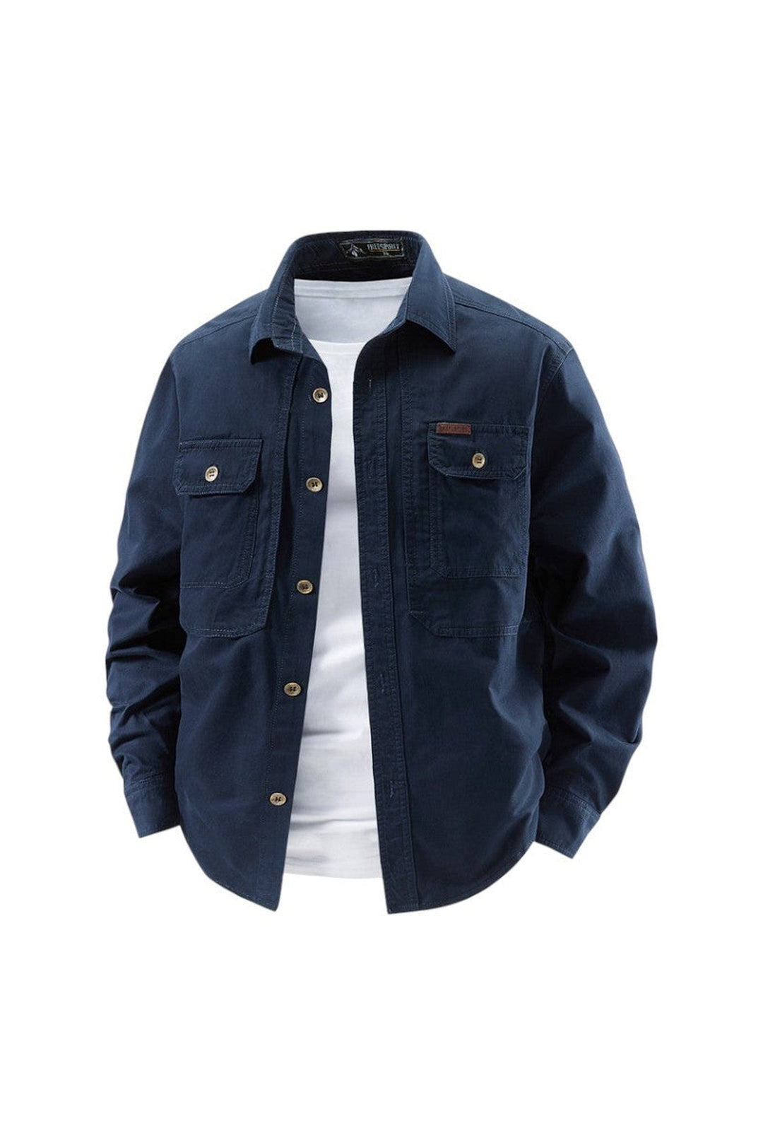 Men's Cotton Workwear Overshirt – Utility Shacket for Layering