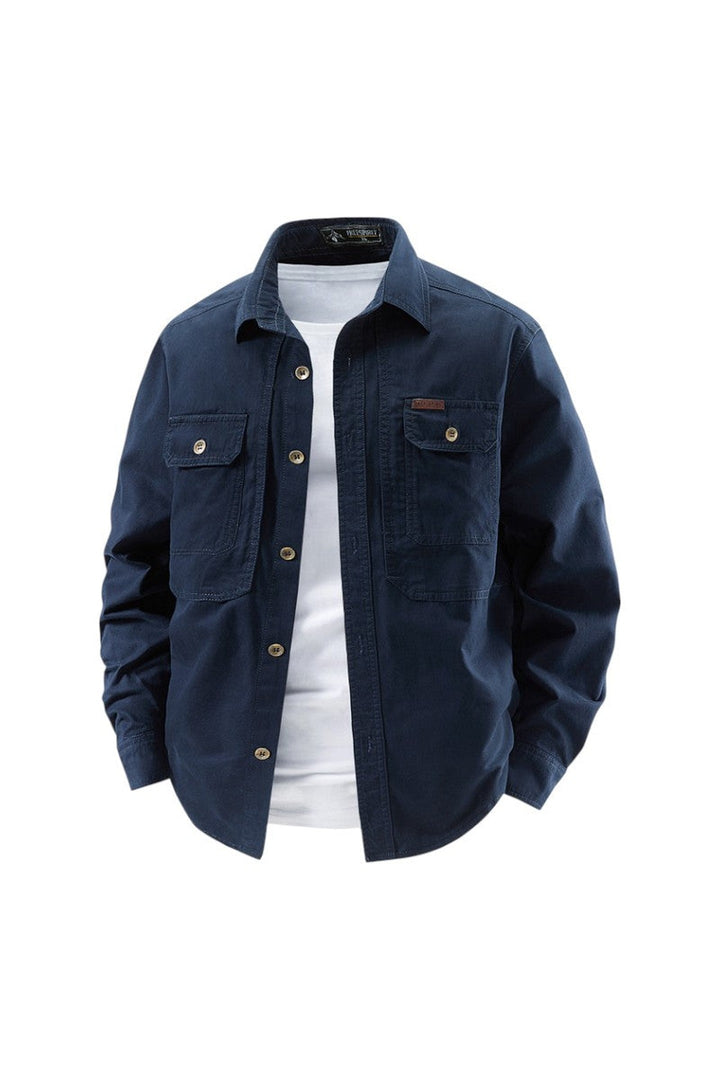 Men's Cotton Workwear Overshirt – Utility Shacket for Layering