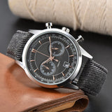 Men's Canvas Strap Chronograph Watch – Stainless-Steel Case