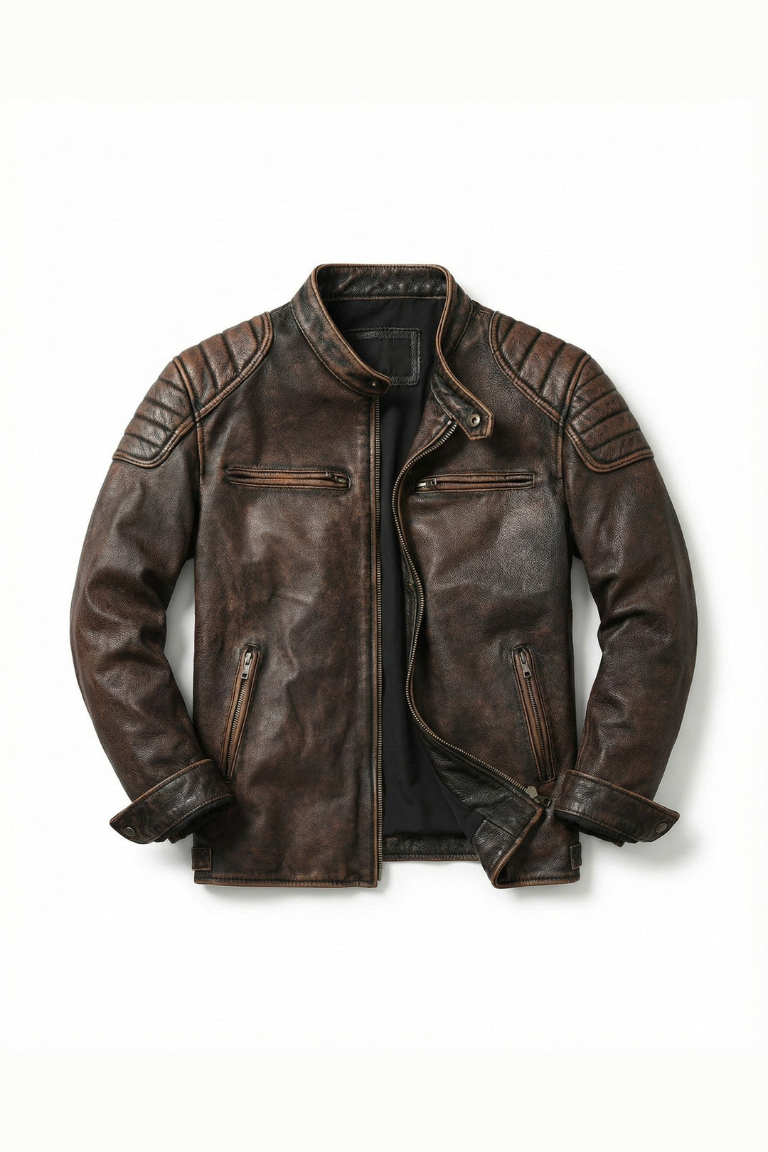 Men's Leather Moto Jacket - Full-Grain Biker Outerwear