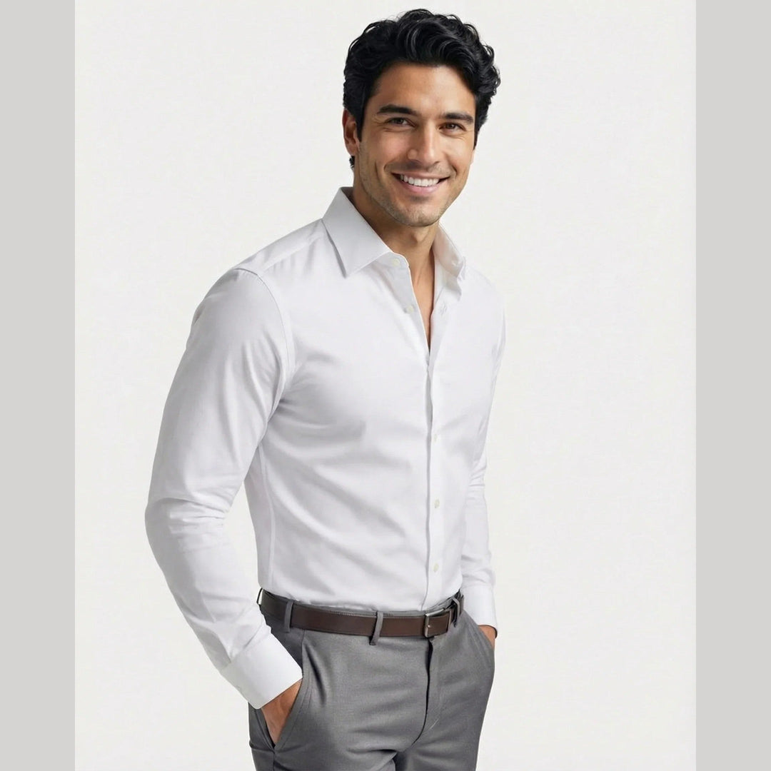 Men's Stretch Dress Shirt – Wrinkle-Resistant Office Shirt