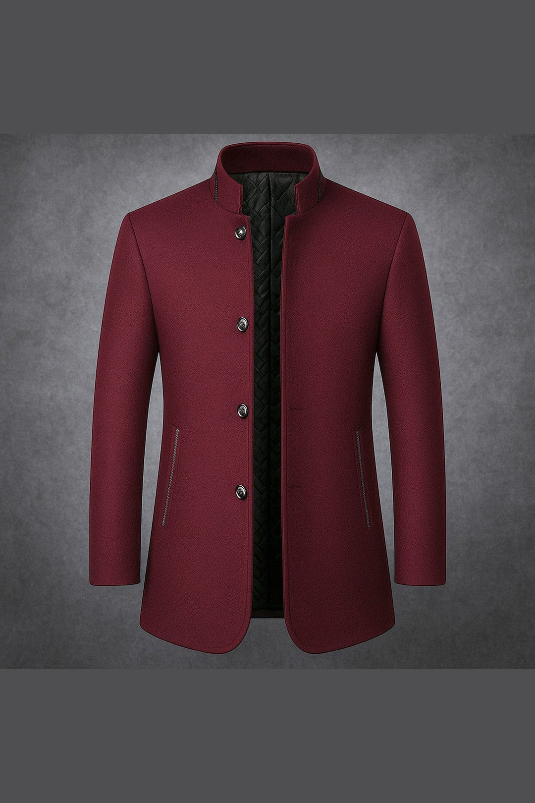 Men's Wool Overcoat – Quilted-Lined Tailored Winter Coat