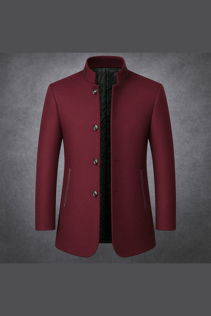 Men's Wool Overcoat – Quilted-Lined Tailored Winter Coat