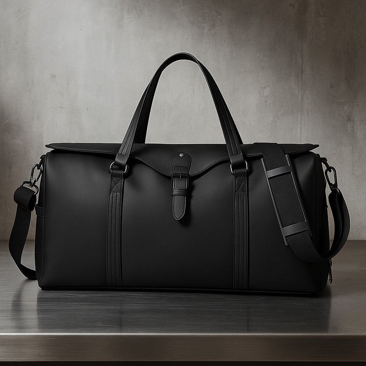 Men's Leather Trim Weekender Duffle - Travel Holdall Bag