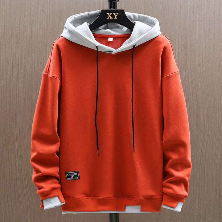Men's Two-Tone Fleece Hoodie - Casual Everyday Hooded Top