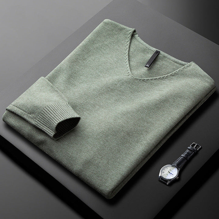 Men's Cashmere-Blend V-Neck Jumper – Layering Knitwear