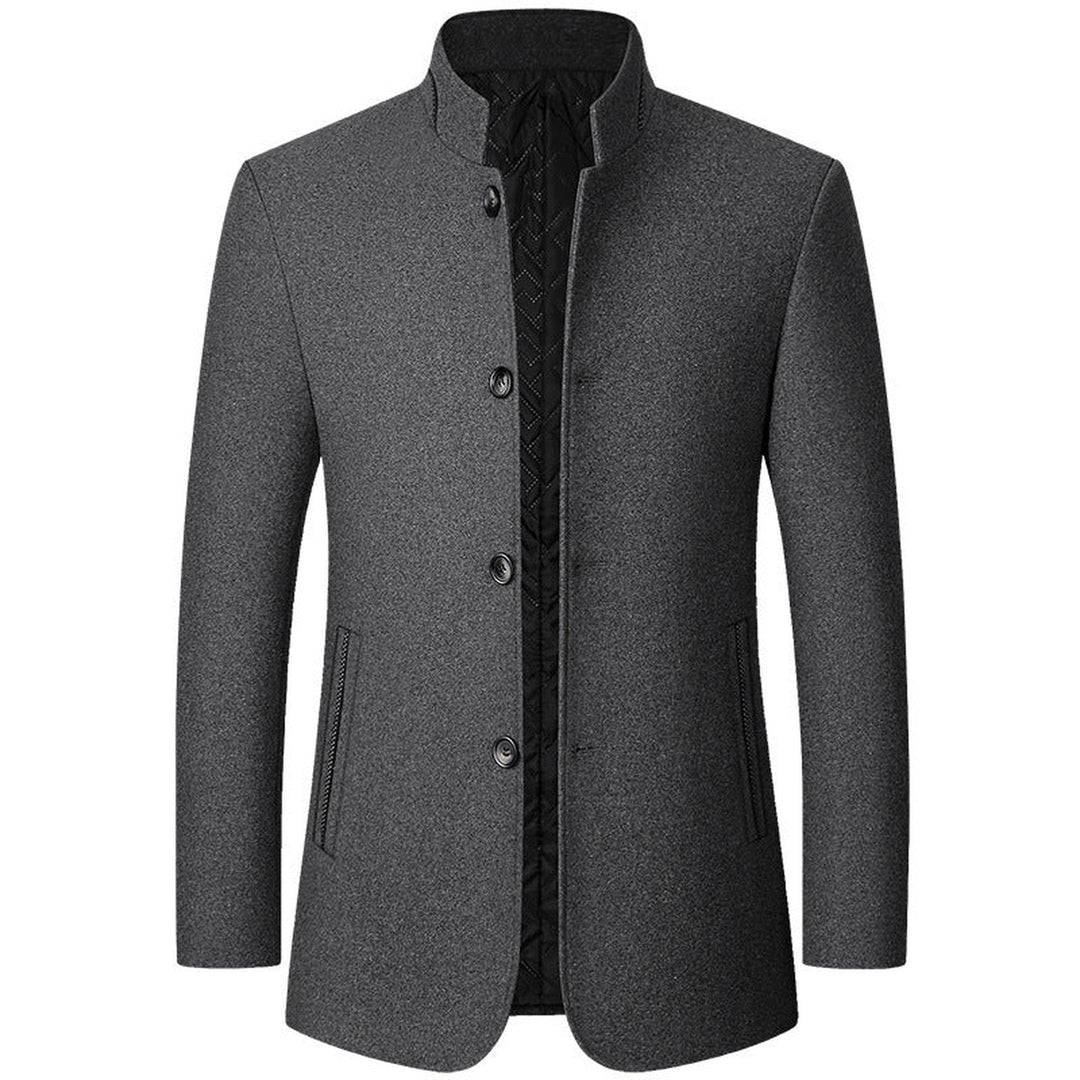 Men's Wool-Blend Overcoat – Quilted Warm Winter Coat