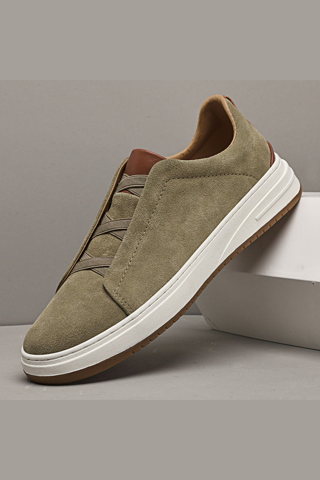 Men's Suede Slip-On Sneakers – Cushioned Everyday Trainers