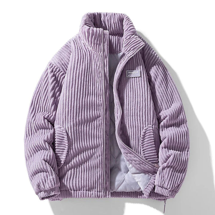 Men's Corduroy Jacket – Quilted Lining – Funnel Neck Warmth