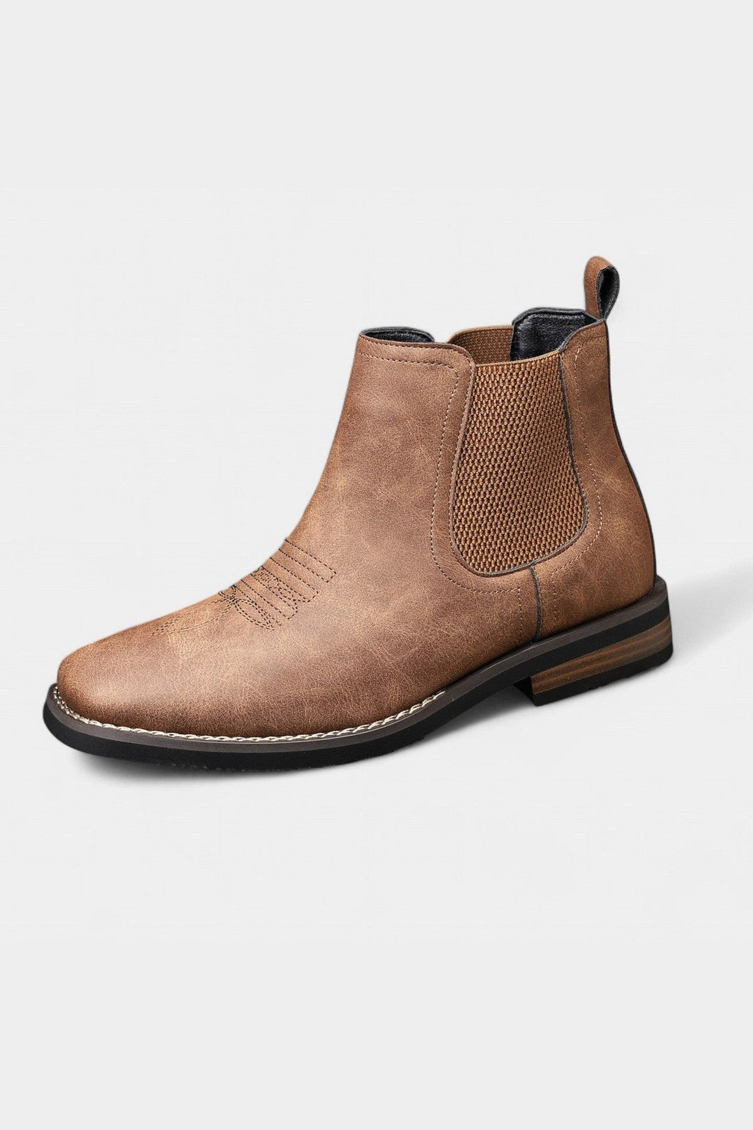 Men's Leather Chelsea Boots – Western Stitch – Stacked Sole