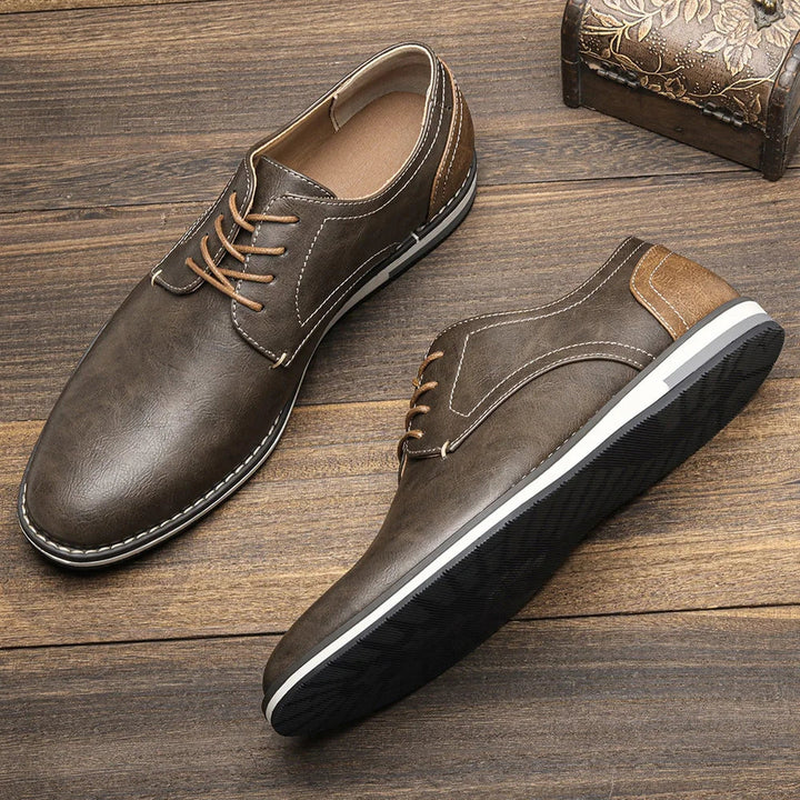 Men's Leather Hybrid Dress Shoes – Cushioned Sole – Office to Weekend