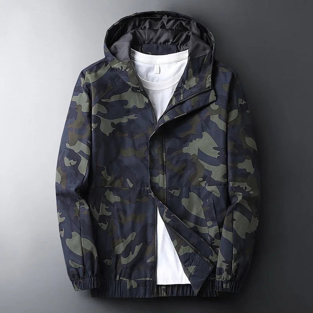 Men's Camo Windbreaker Jacket – Lightweight Water-Resistant Shell