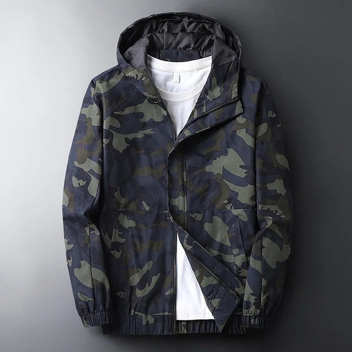 Men's Camo Windbreaker Jacket – Lightweight Water-Resistant Shell